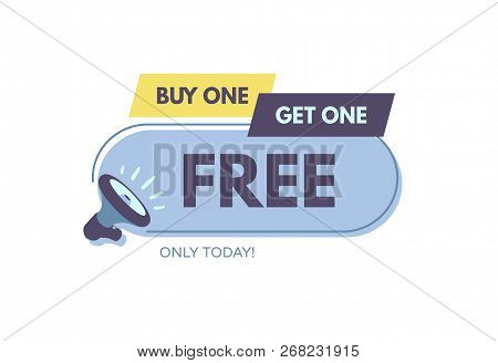 Today Only. Megaphone With Bubble Speech. Concept For Promotion And Advertising. Sticker For Best St