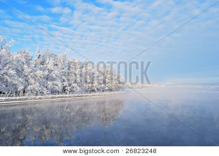 Finland. Imatra Reservoir In Winter