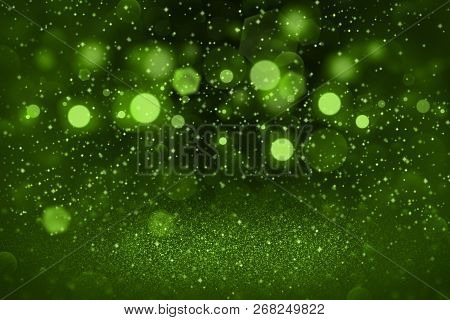 Green Cute Sparkling Abstract Background Glitter Lights With Sparks Fly Defocused Bokeh - Festal Moc