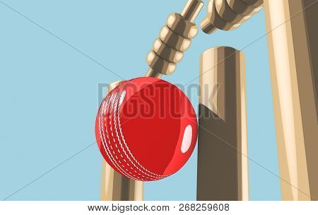 Cricket Ball Hitting Wickets