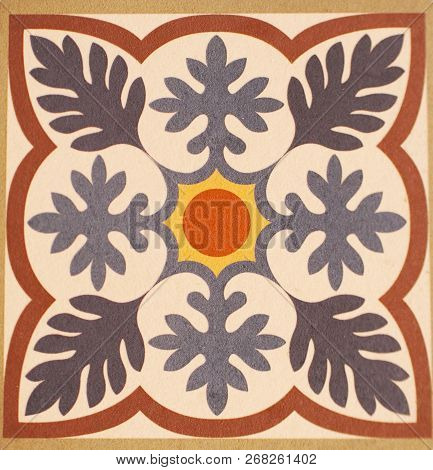 Detail Of The Traditional Tiles From Facade Of Old House. Decorative Tiles.valencian Traditional Til