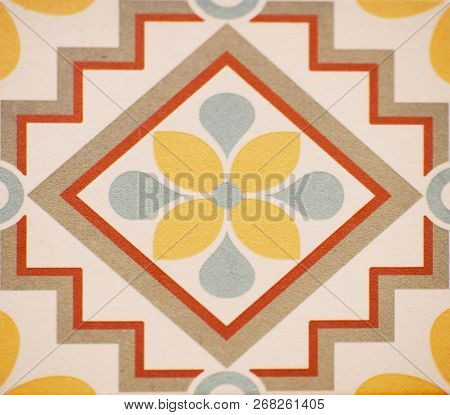 Detail Of The Traditional Tiles From Facade Of Old House. Decorative Tiles.valencian Traditional Til