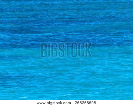 Nature Background Of Transparent, Turquoise Water Of Tyrrenian Sea. Copy Space.
