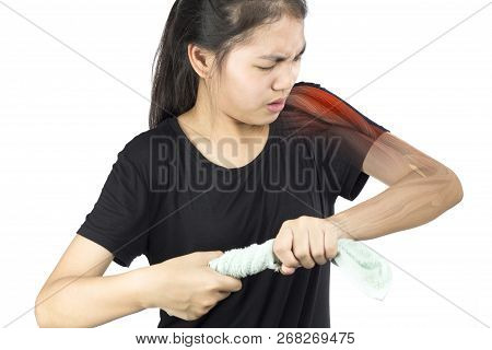 Shoulder Muscle Injury White Background Shoulder Pain