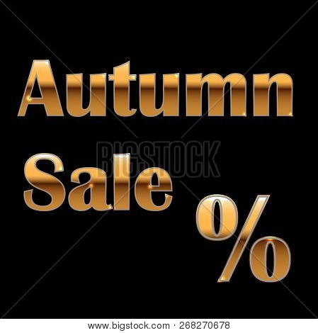 Seasonal Big Autumn Sale Business Background With Golden Text