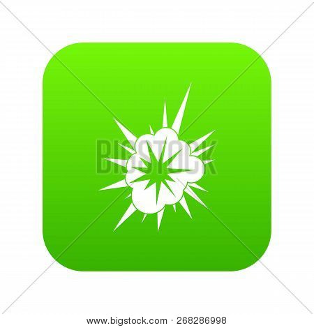 Nucleate Explosion Icon Digital Green For Any Design Isolated On White Vector Illustration