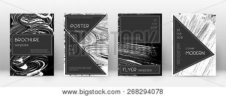 Cover Page Design Template. Black Brochure Layout. Beauteous Trendy Abstract Cover Page. Black And W