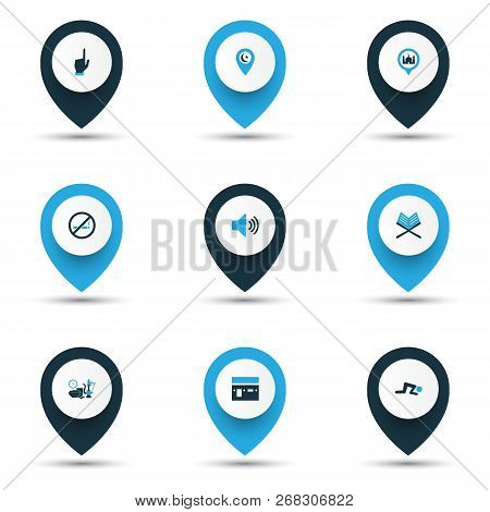 Religion Icons Colored Set With Adhaan, Koran, God And Other Mecca Elements. Isolated Vector Illustr