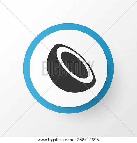 Palm Fruit Icon Symbol. Premium Quality Isolated Cocoanut Element In Trendy Style.