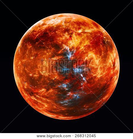 Fiery Red Exoplanet, Computer Generated Abstract Background, 3d Rendering