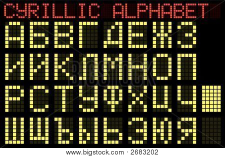 The Cyrillic Alphabet. Indicator.