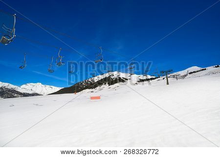 Ski resort on the Aran valley of pyrenees located at the Baqueira village and the Plains of Beret in Lerida Catalonia