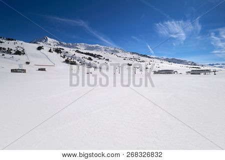 Ski resort on the Aran valley of pyrenees located at the Baqueira village and the Plains of Beret in Lerida Catalonia