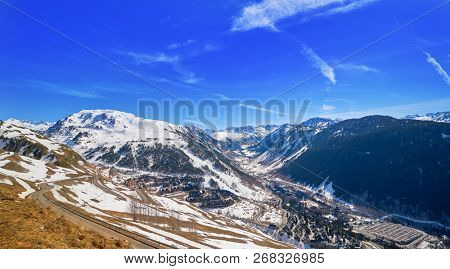 Ski resort on the Aran valley of pyrenees located at the Baqueira village and the Plains of Beret in Lerida Catalonia
