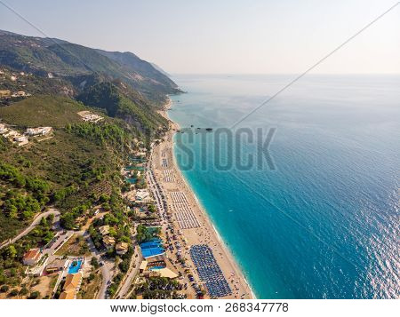 Kathisma Beach, Lefkada Island, Greece. Kathisma Beach Is One Of The Best Beaches In Lefkada Island 