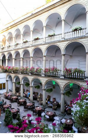 Italian Courtyard In Lviv City, Ukraine