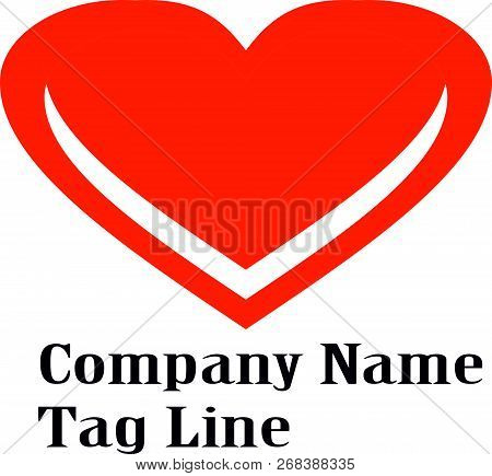Heart Logo Design And Vector, Red Color Heart, Showing Letter V Also In Heart