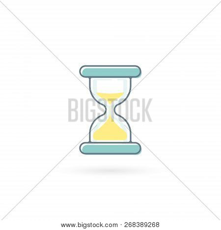 Sandclock Icon. Sandglass Vector Isolated Color Flat Illustration.