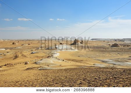 Beautiful Landscape Of The Western White Desert,  Sahara. Egypt