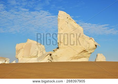 Beautiful Abstract Nature Rock Formations In Western White Desert, Sahara. Egypt