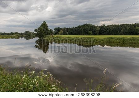 The River Naab On A Sunny Day In Spring, Next To Schwandorf In Bavaria