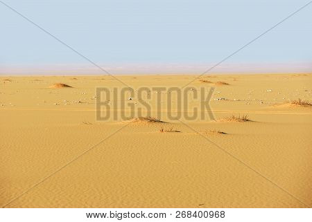 Sahara Desert Beautiful Landscape Nearby Dakhla Oasis In Egypt At Morning Light. Africa
