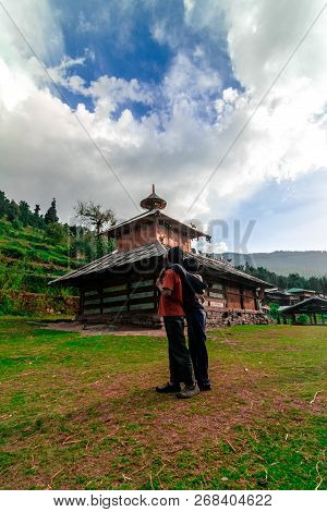 Sankri Range, Uttarakhand, India - October 6, 2018 : A Traditional Himalayan Wooden House