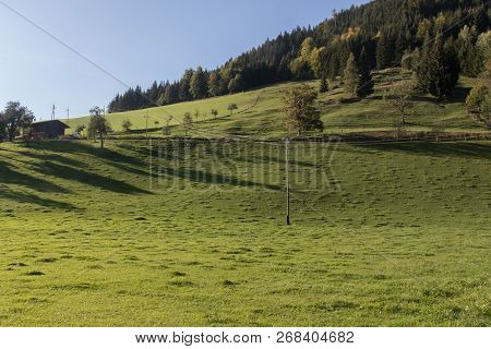 Beautiful Mountain Landscape With Lake Next To Werfenweng In The Salzburger Land