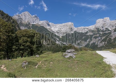 Beautiful Mountain Landscape With Lake Next To Werfenweng In The Salzburger Land