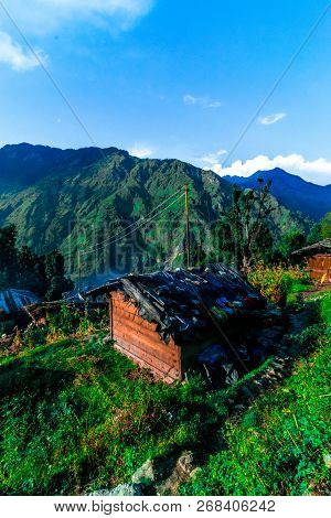 A Traditional Himalayan Wooden House In Sankri Range, Uttarakhand, India