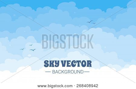 Sky With Clouds On A Sunny Day. Vector Illustration