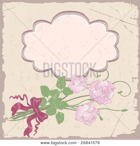 Romantic vector background with roses