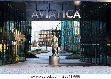 Prague, Czech Republic - January 6 2018: Statues On Public Places At Former Waltrovka Factory Real E