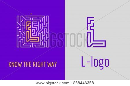 L Letter Logo Maze. Creative Logo For Corporate Identity Of Company: Letter L. The Logo Symbolizes L