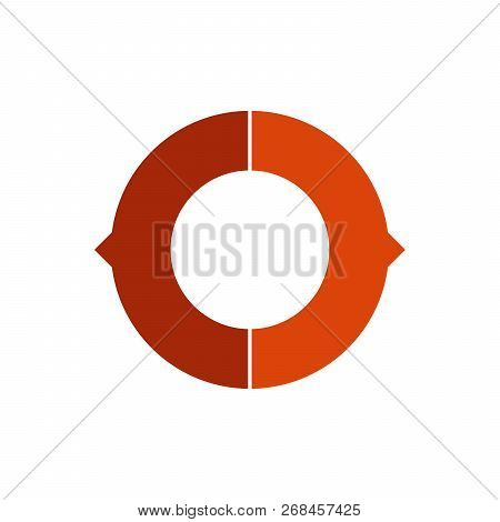 Circle Chart Infographic Template With Arrows And With 2 Options Or Steps For Presentations, Adverti