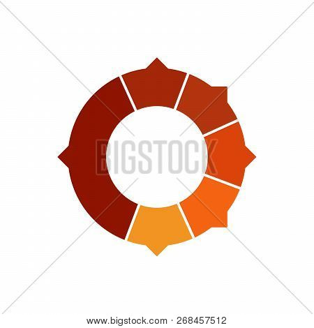 Circle Chart Infographic Template With Arrows And With 6 Options Or Steps For Presentations, Adverti