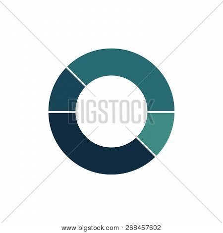 Blue Green Circle Chart Infographic Template With 4 Options Or Steps For Presentations, Advertising,