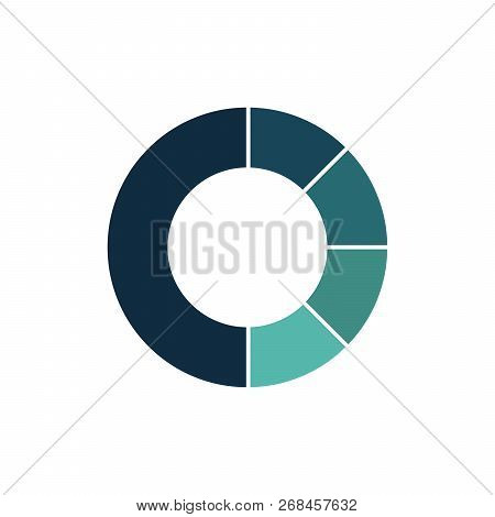 Blue Green Circle Chart Infographic Template With 5 Options Or Steps For Presentations, Advertising,