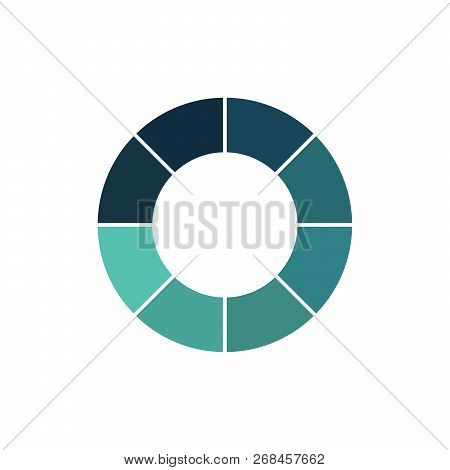 Blue Green Circle Chart Infographic Template With 8 Options Or Steps For Presentations, Advertising,