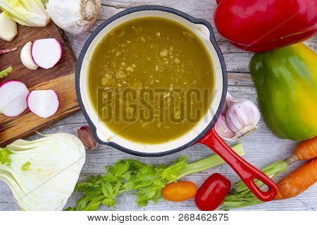 The Ingredients For A Traditional Italian Dish Bagna Cauda.