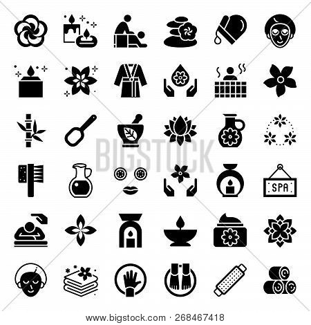 Wellness Spa And Sauna Elements, Solid Icon, Vector Illustration