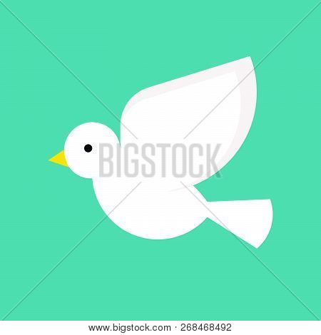 Poultry, Simple Bird Isolated On Blue Skly Background Vector Illustration, Flat Icon