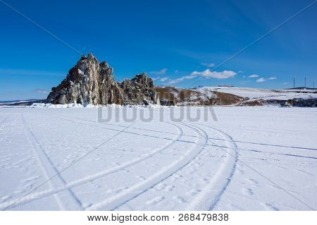 Cape Burkhan (shaman Rock) On Olkhon Island At Baikal Lake, Siberia, Russia