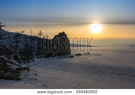 View Of Lake Baikal In Winter, The Deepest And Largest Freshwater Lake By Volume In The World, Locat