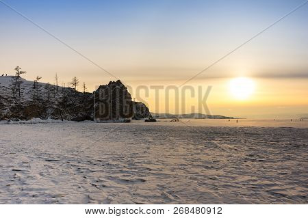 Cape Burkhan (shaman Rock) On Olkhon Island At Baikal Lake, Siberia, Russia