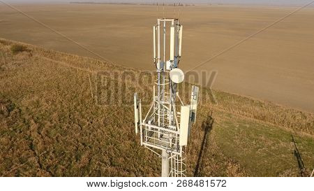 Cellular Tower. Equipment For Relaying Cellular And Mobile Signal. Cellular Tower.