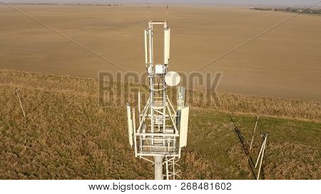 Cellular Tower. Equipment For Relaying Cellular And Mobile Signal. Cellular Tower.