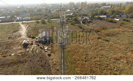 Cellular Tower. Equipment For Relaying Cellular And Mobile Signal. Cellular Tower.