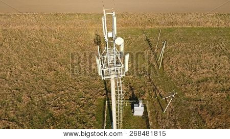 Cellular Tower. Equipment For Relaying Cellular And Mobile Signal. Cellular Tower.