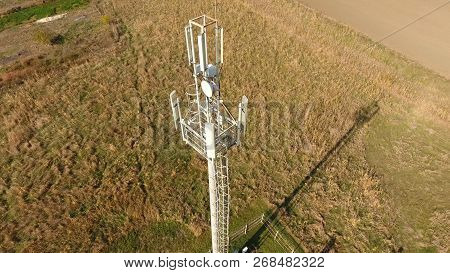 Cellular Tower. Equipment For Relaying Cellular And Mobile Signal. Cellular Tower.